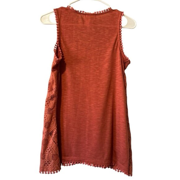 Knox Rose Blouse‎ Pullover Tank Top Crochet Lace Pattern Size Small Boho Peasant - Picture 2 of 12